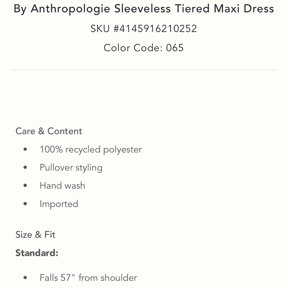 NWT Anthropologie Sleeveless Tiered Max Dress Cover Up Size XXS fits to Size M - Picture 8 of 10